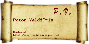 Potor Valéria névjegykártya